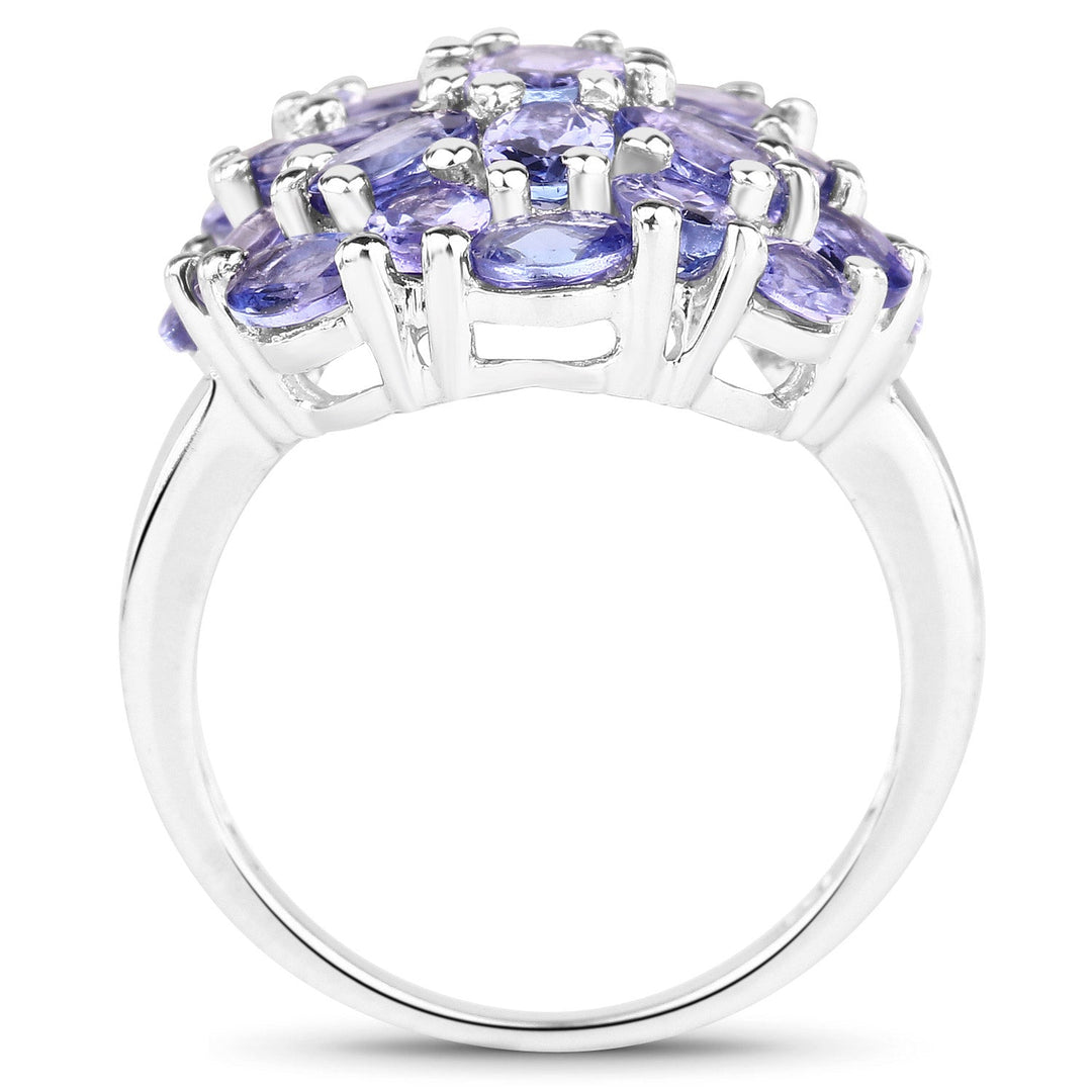 7.08 Carat Genuine Tanzanite .925 Sterling Silver Ring