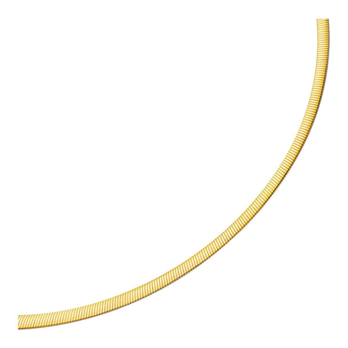 Collar Omega Reversible de Oro de Dos Tonos de 14k y 4.0mm