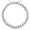 .925 Sterling Silver 3/4 Cttw Round Diamond Spiral Curved Circle Pendant 18