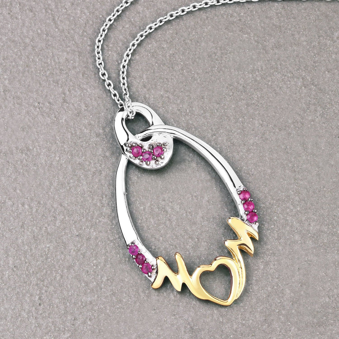0.18 Carat Genuine Ruby .925 Sterling Silver Pendant