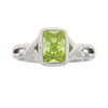Anillo de circonita cúbica natural de plata de ley