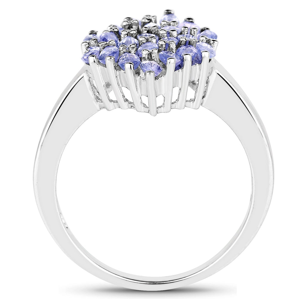 1.84 Carat Genuine Tanzanite .925 Sterling Silver Ring