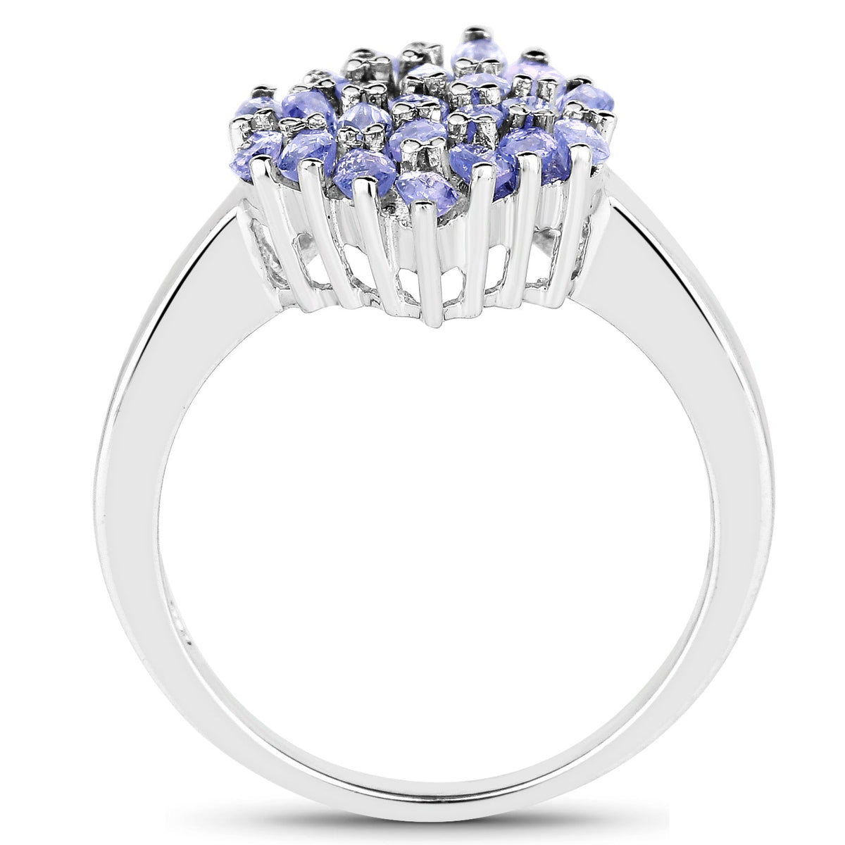 Anillo de plata de ley .925 con tanzanita genuina de 1,84 quilates