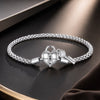 925 Sterling Silver Pavé Setting CZ Bracelet Size 17.0 for Women