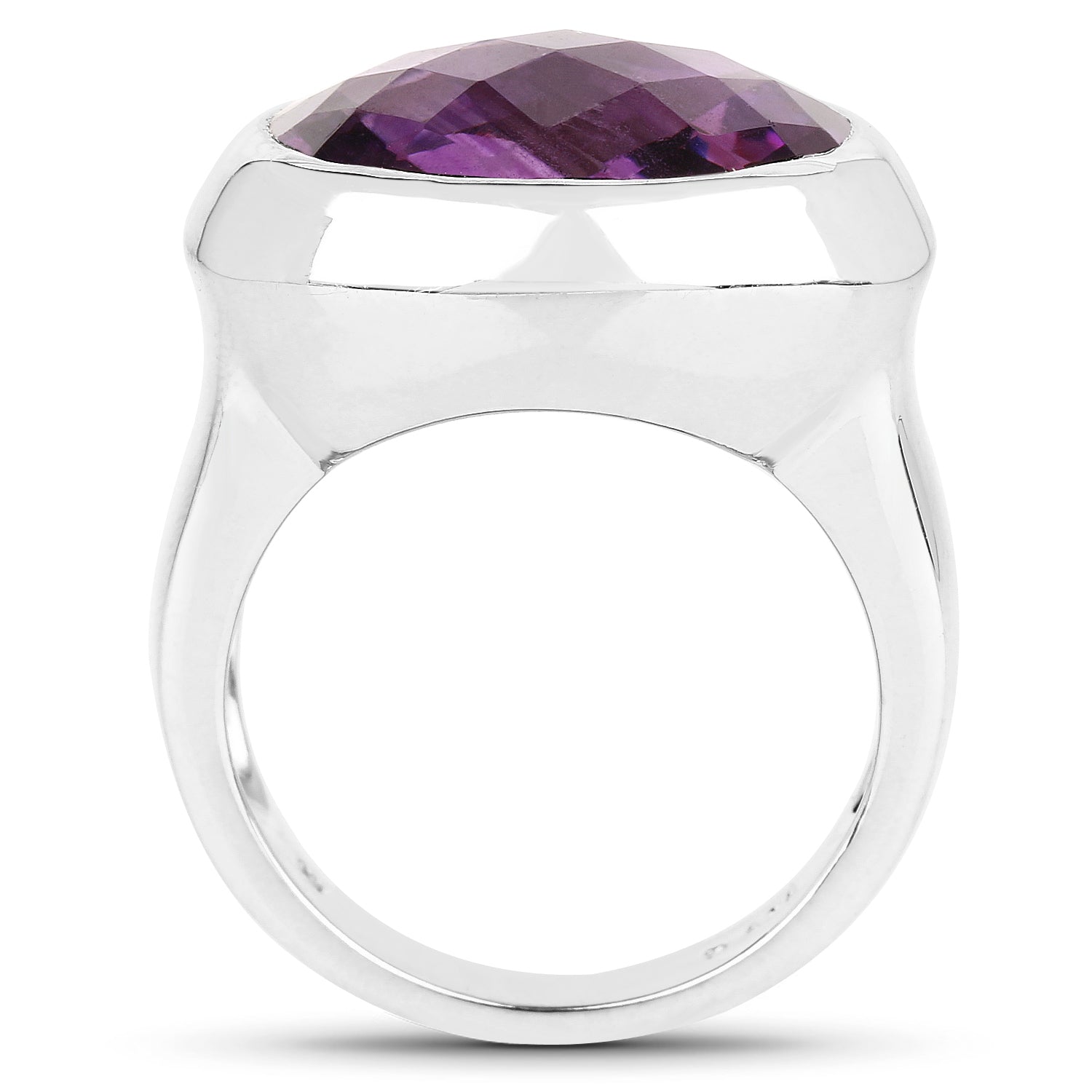 Anillo de plata esterlina .925 con amatista genuina de 8.25 quilates