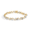 10k Yellow Gold 3.00 Cttw Round-Cut and Baguette-Cut Floral Link 7.25