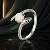 925 Sterling Silver White Gold Plated Ring with Cubic Zirconia for Women