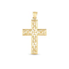 14k Yellow Gold High Polish Vine Cross Pendant
