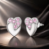 925 Sterling Silver White Gold Plated CZ Earrings 1.0x0.7cm for Women