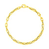 14k Yellow Gold 7 1/2 inch Paperclip Chain Bracelet with Three Diamond Links