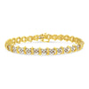 10K Yellow Gold Plated .925 Sterling Silver 2.0 Cttw Round Diamond Cluster 