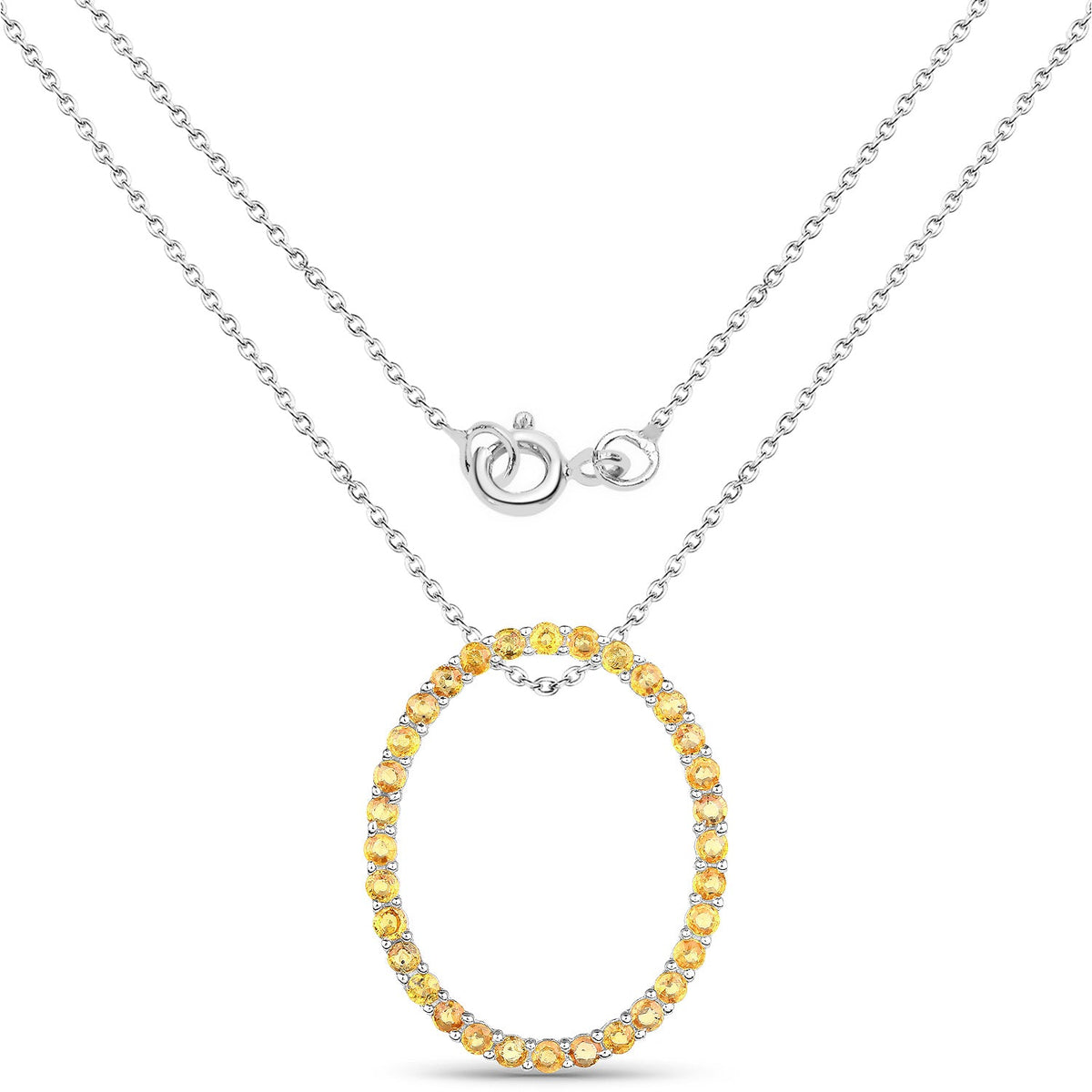 3.84 Carat Genuine Yellow Sapphire .925 Sterling Silver Pendant - image 2 of 4