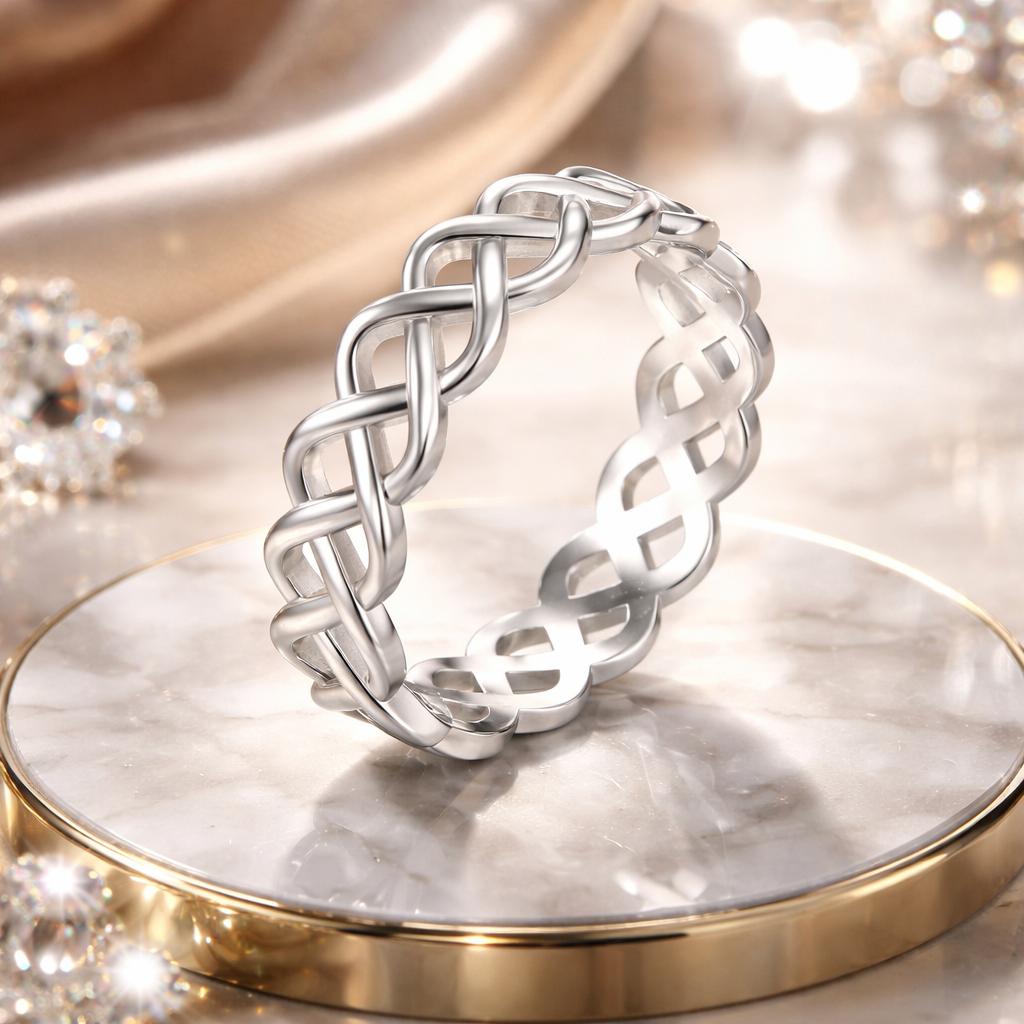Anillo de 925 Plata Esterlina y Oro Blanco de 0,5 cm Talla 6.0