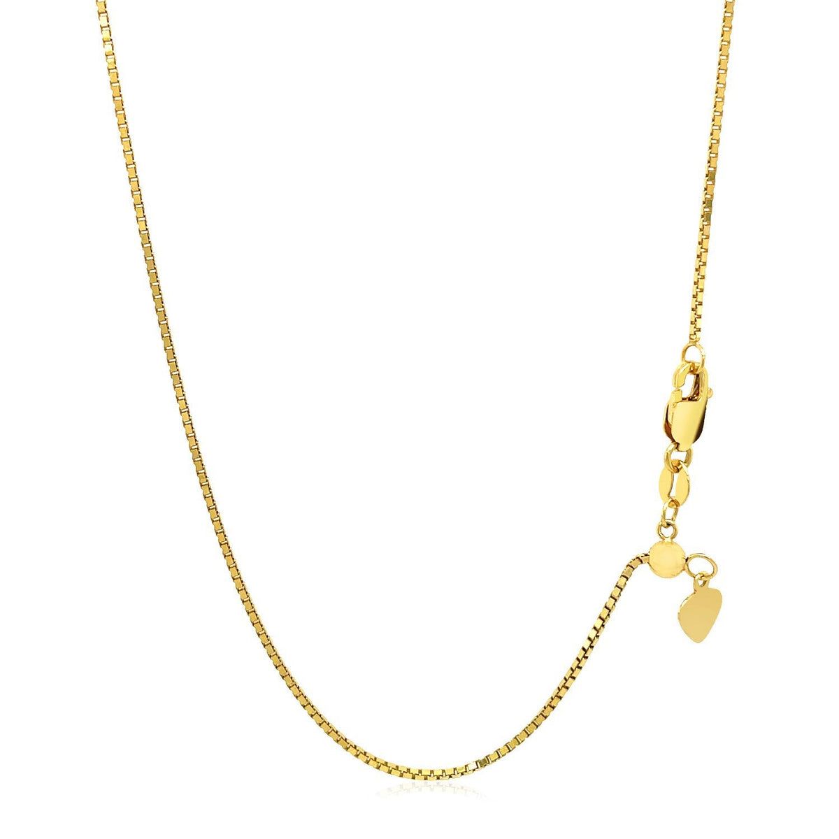 Cadena ajustable de oro amarillo de 14k (1.10 mm)
