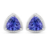 4.24 Carat Genuine Tanzanite 14K White Gold Earrings