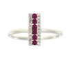Genuine .30ct Ruby Diamond Ring 14KT White Gold