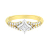 10K Two Tone Color 1/2 Cttw Diamond Kite and Split Shank Ring (H-I Color,SI2-I1 Clarity)