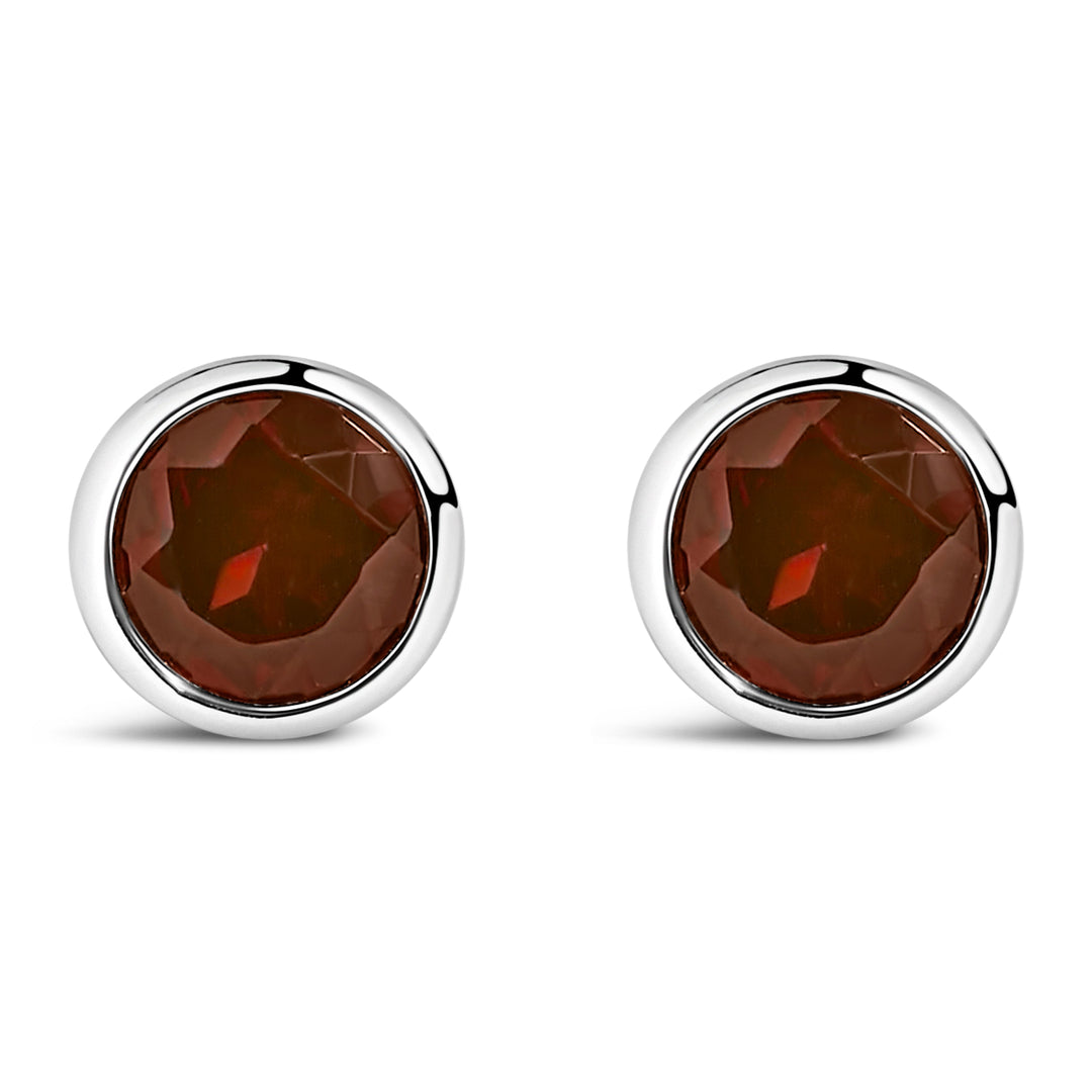 .925 Sterling Silver 6MM Bezel Set Created Purple Amethyst Solitaire Stud Earrings