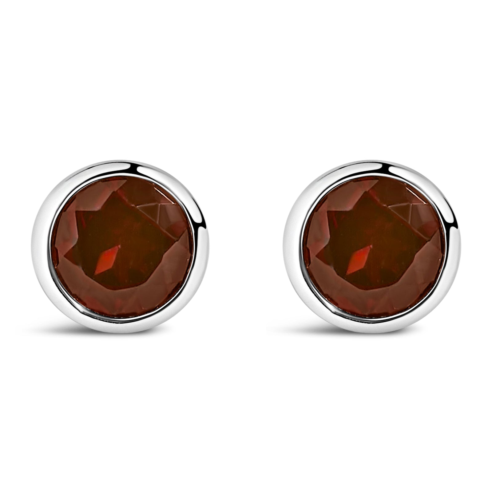 .925 Sterling Silver 6MM Bezel Set Created Purple Amethyst Solitaire Stud Earrings