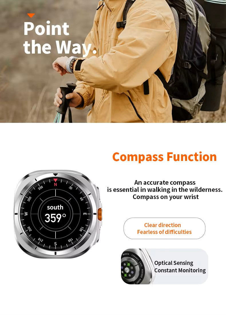 Upgraded Galaxy Watch Ultra 2 47mm - with full Android OS and Google Play Store - Built-In Rotating Camera - Wi-Fi, Bluetooth, GPS, Cellular 5G