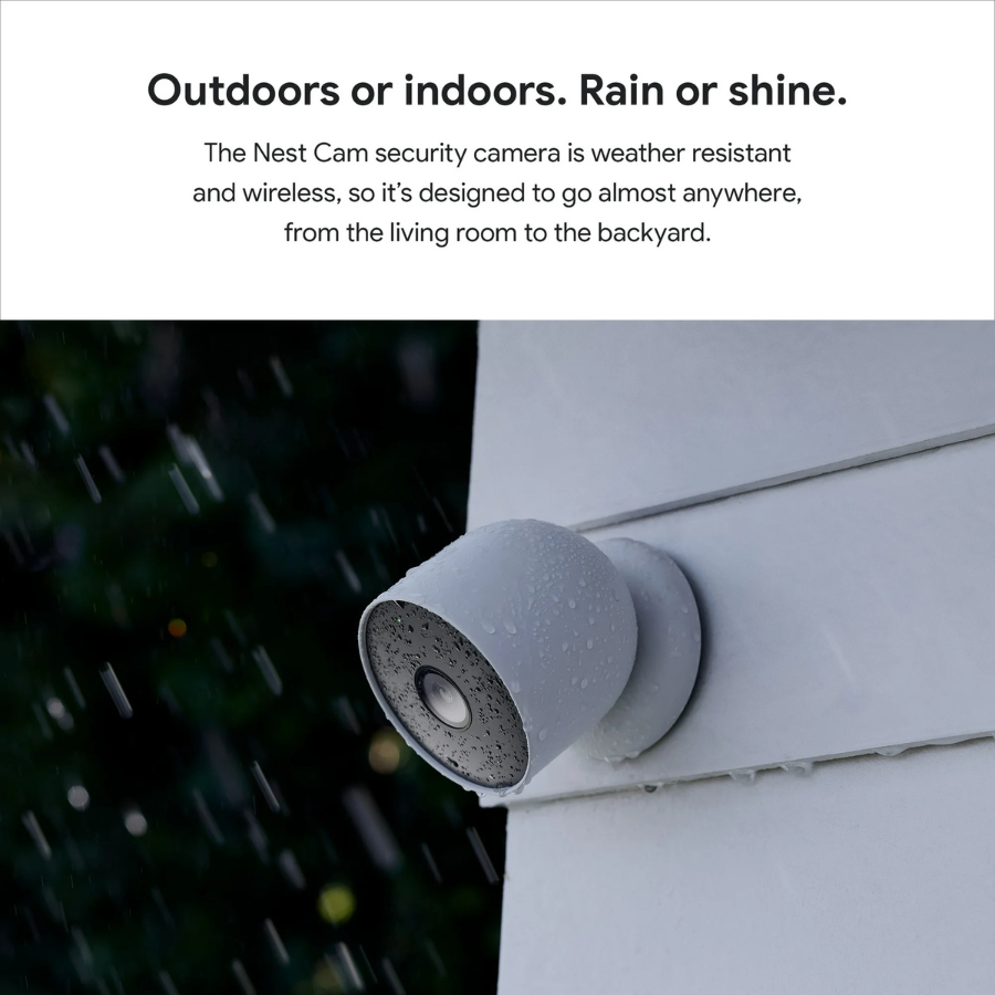 Cámara Google Nest (GA01317-US) (para exteriores o interiores, con batería) Blanca (NUEVA)