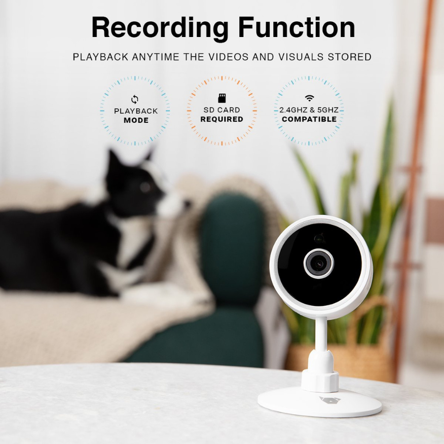 Instachew PurrSight Mini (IC137W) Cámara para Mascotas, Cámara de Seguridad Interior Blanca (NUEVO