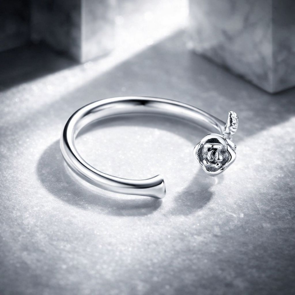 Anillo de plata de ley 925 chapado en platino para mujer