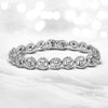 Pulsera de moda de eslabones de plata de ley .925, 1/2 Cttw de diamante, círculo anidado, milagro engarzado, rueda abierta de 18,4 cm (Color I-J, Claridad I3)