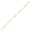 14k Yellow Gold Anklet with Fancy Diamond Shape Filigree Stations