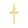 14k Yellow Gold Cross Pendant with Rounded Ends