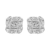 .925 Sterling Silver Round-Cut Diamond Accent Swirl Square Knot Stud Earrings (H-I Color, I2-I3 Clarity)