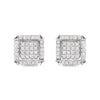 10K White Gold 1 1/10 Cttw Princess Diamond Composite and Halo Stud Earrings (I-J Color, I1-I2 Clarity)