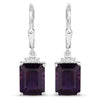 6.63 Carat Genuine Amethyst .925 Sterling Silver Earrings