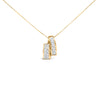 14K Yellow Gold 1 5/8 Cttw Princess and Baguette Diamond Duo Bar Pendant Necklace (G-H Color, VS2-SI1 Clarity) - 18