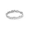 14K White Gold 4.0 Cttw Invisble Set Princess-Cut Diamond Wave Style Link Bracelet (H-I Color, SI2-I1 Clarity) - 7