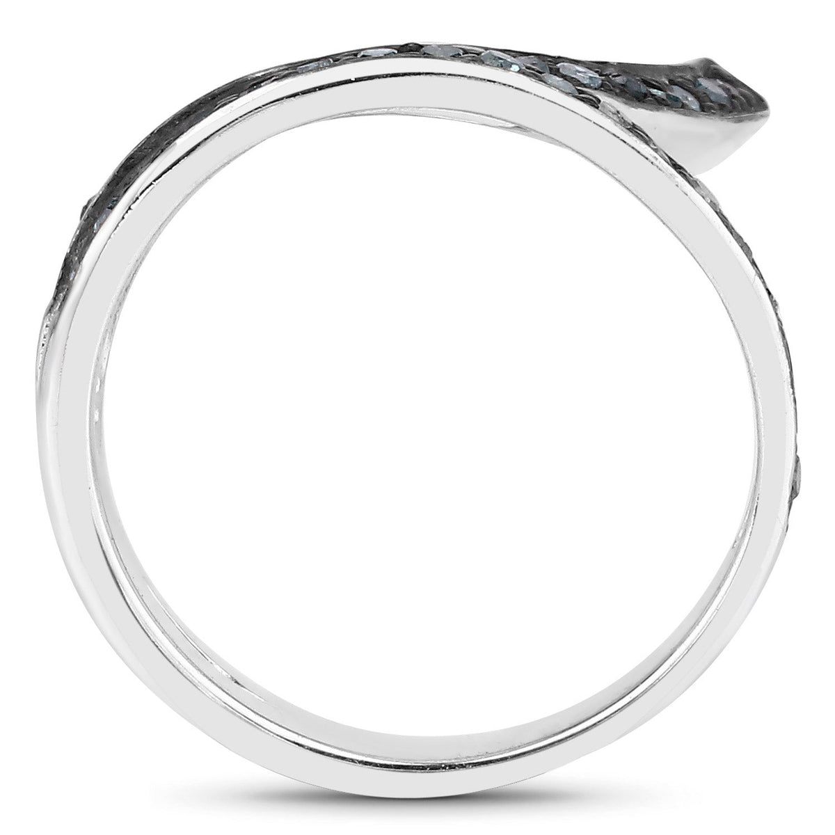 Anillo de plata de ley .925 con diamante azul genuino de 0,46 quilates