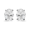 14K White Gold 2.0 Cttw Prong Set Lab Grown Oval Diamond Solitaire Stud Earring (F-G Color, VS1-VS2 Clarity)