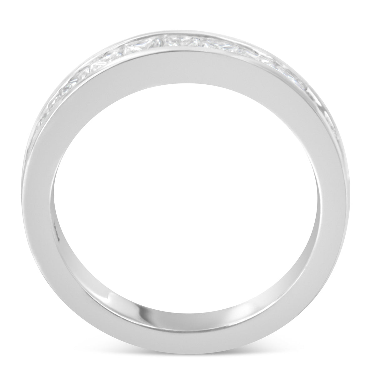 Anillo de banda de oro blanco de 18 quilates con diamantes talla princesa para mujer (1 quilate total, color G-H, claridad SI1-SI2) - Talla 6