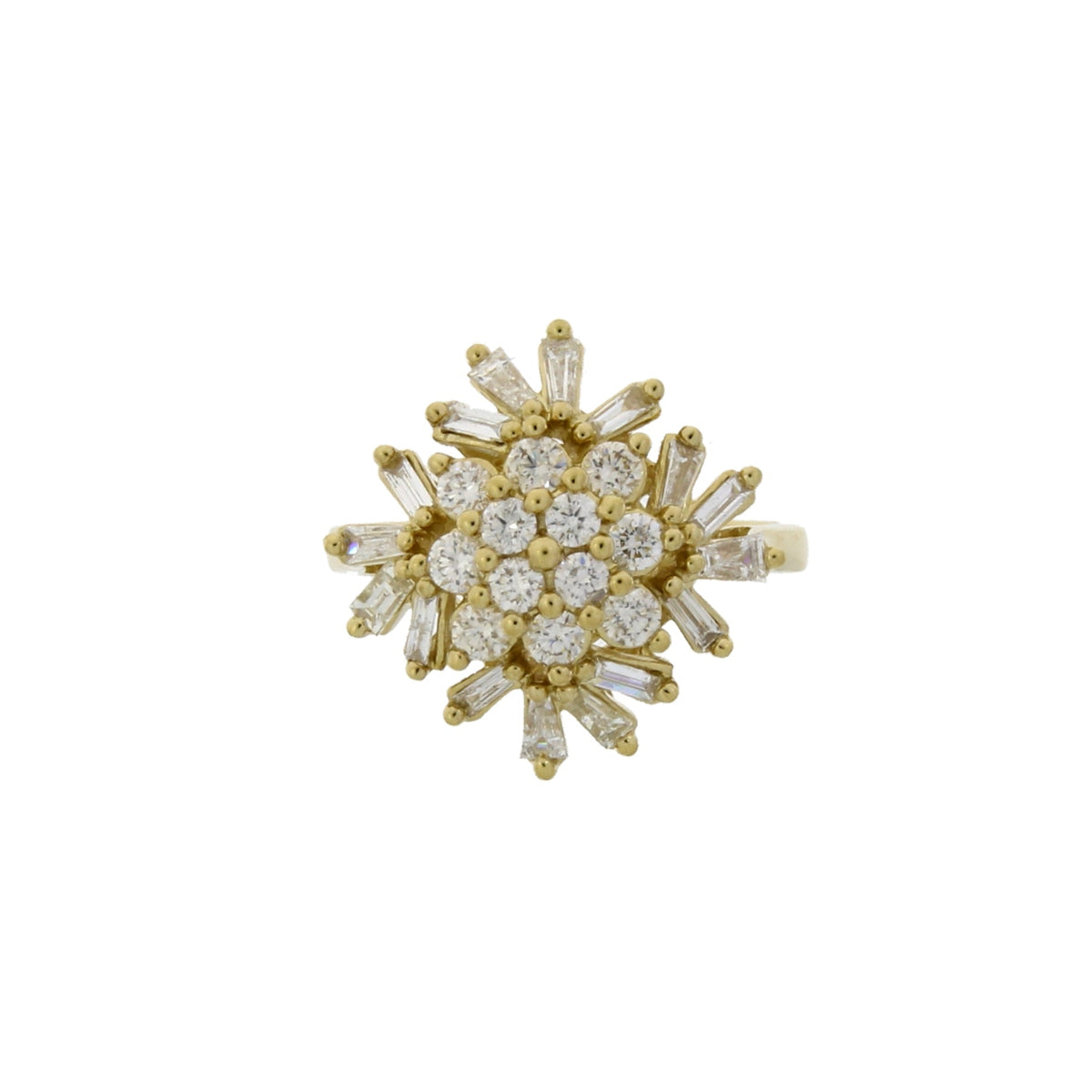 Anillo de oro amarillo de 10 quilates con diamante genuino de 1,00 quilates