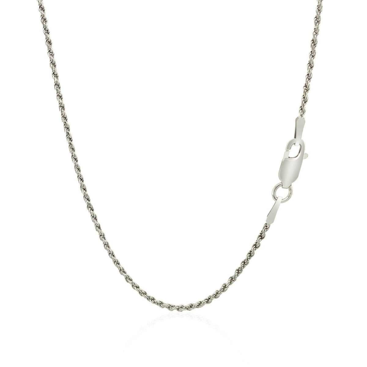 Cadena estilo cuerda de plata de ley de 1,4 mm con corte de diamante