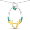0.15 Carat Genuine Emerald .925 Sterling Silver Pendant