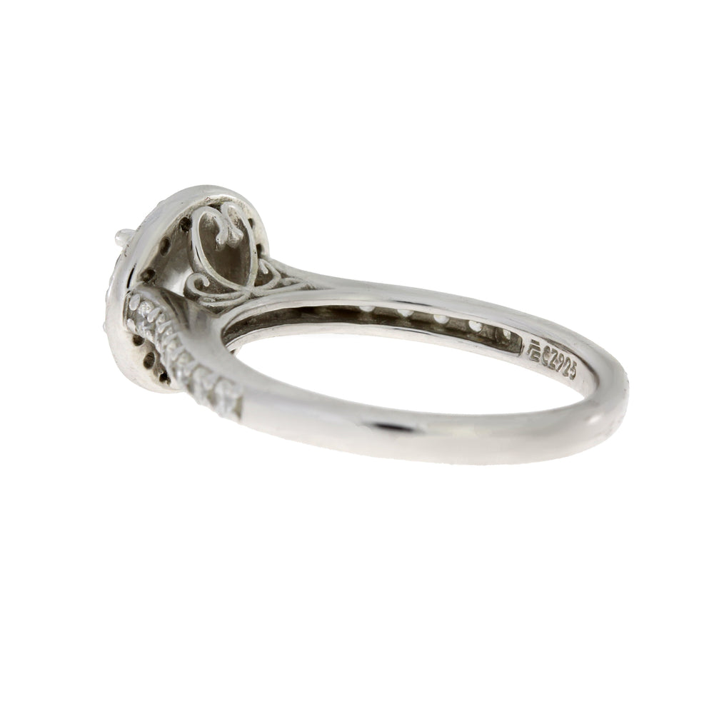 Genuine Cubic Zirconium Ring Sterling Silver