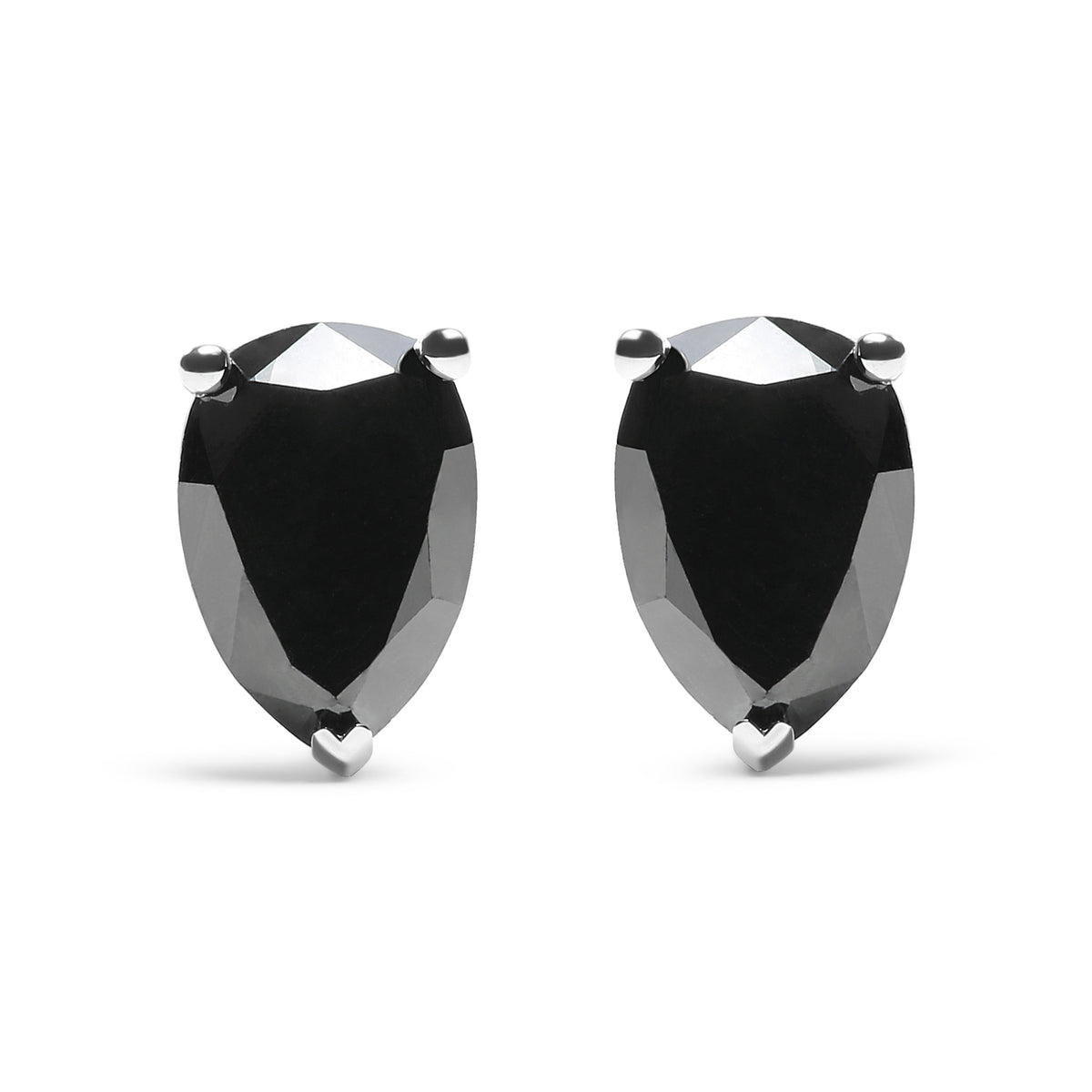 Pendientes de oro blanco de 14 quilates con diamantes negros talla pera de 2,00 quilates (peso total)