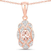 0.52 Carat Genuine Morganite and White Topaz .925 Sterling Silver Pendant