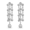 Pendientes colgantes tipo cascada de doble lágrima con diamantes de 4,75 quilates y oro blanco de 18K (color H-I, claridad VS1-VS2)