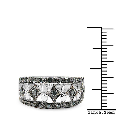 Anillo de plata de ley .925 con diamante azul genuino de 0,29 quilates