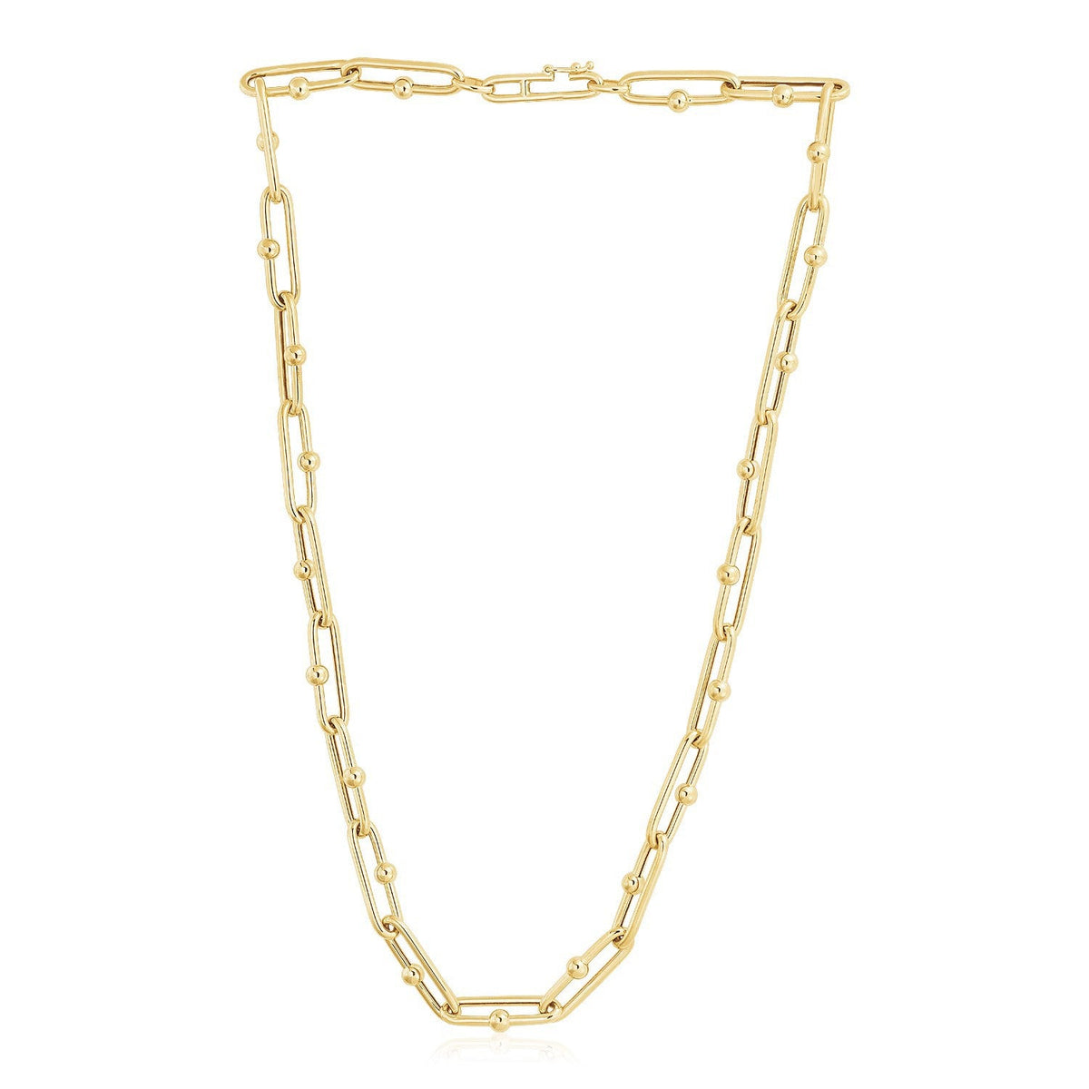Collar de eslabones ovalados Jax de oro amarillo de 14k con alto pulido