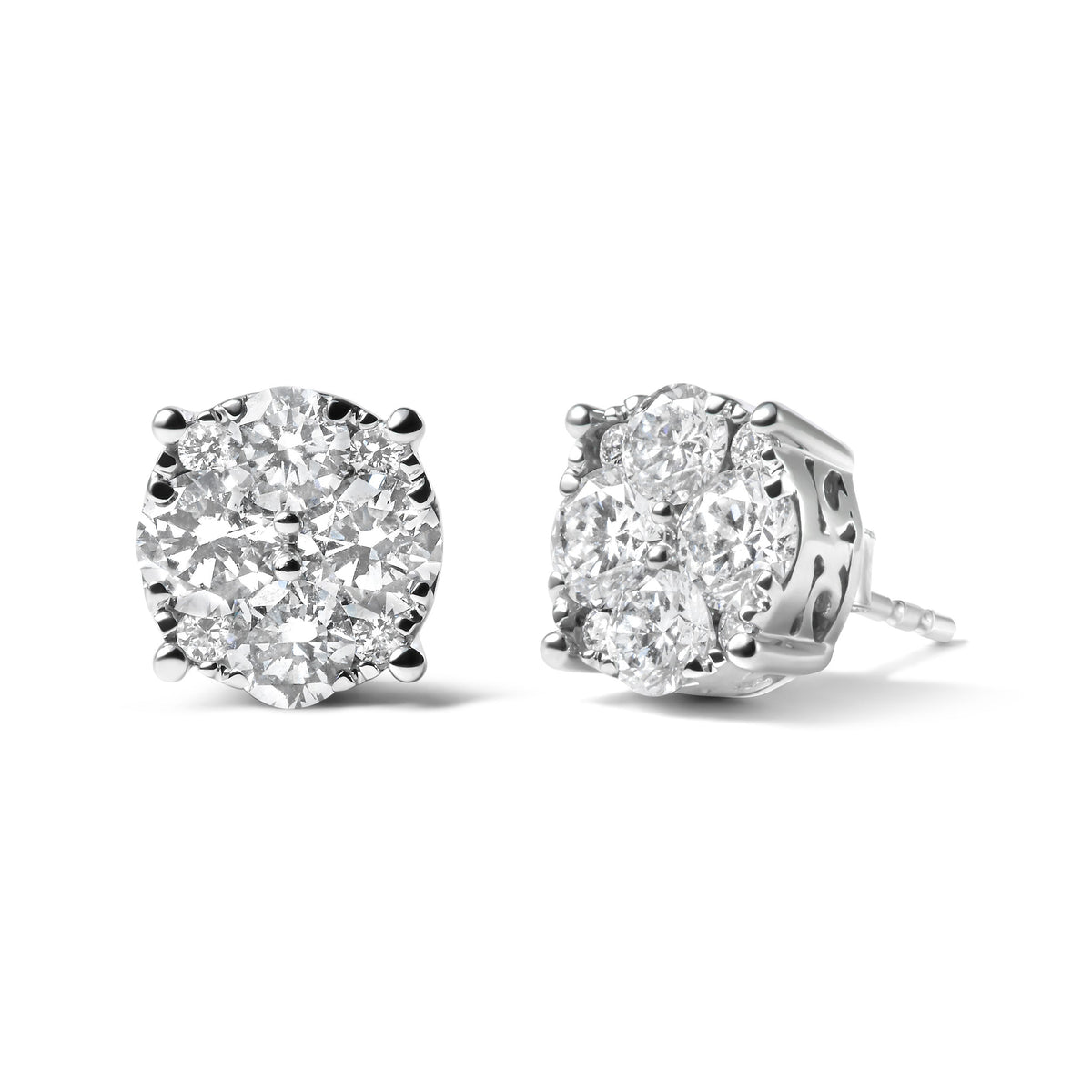Pendientes de oro blanco de 14 quilates con diamantes de laboratorio de 2,00 quilates en total (color G-H, claridad VS1-VS2)