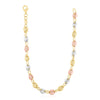 14k Tri Color Gold High Polish Puffed Mariner Link Chain