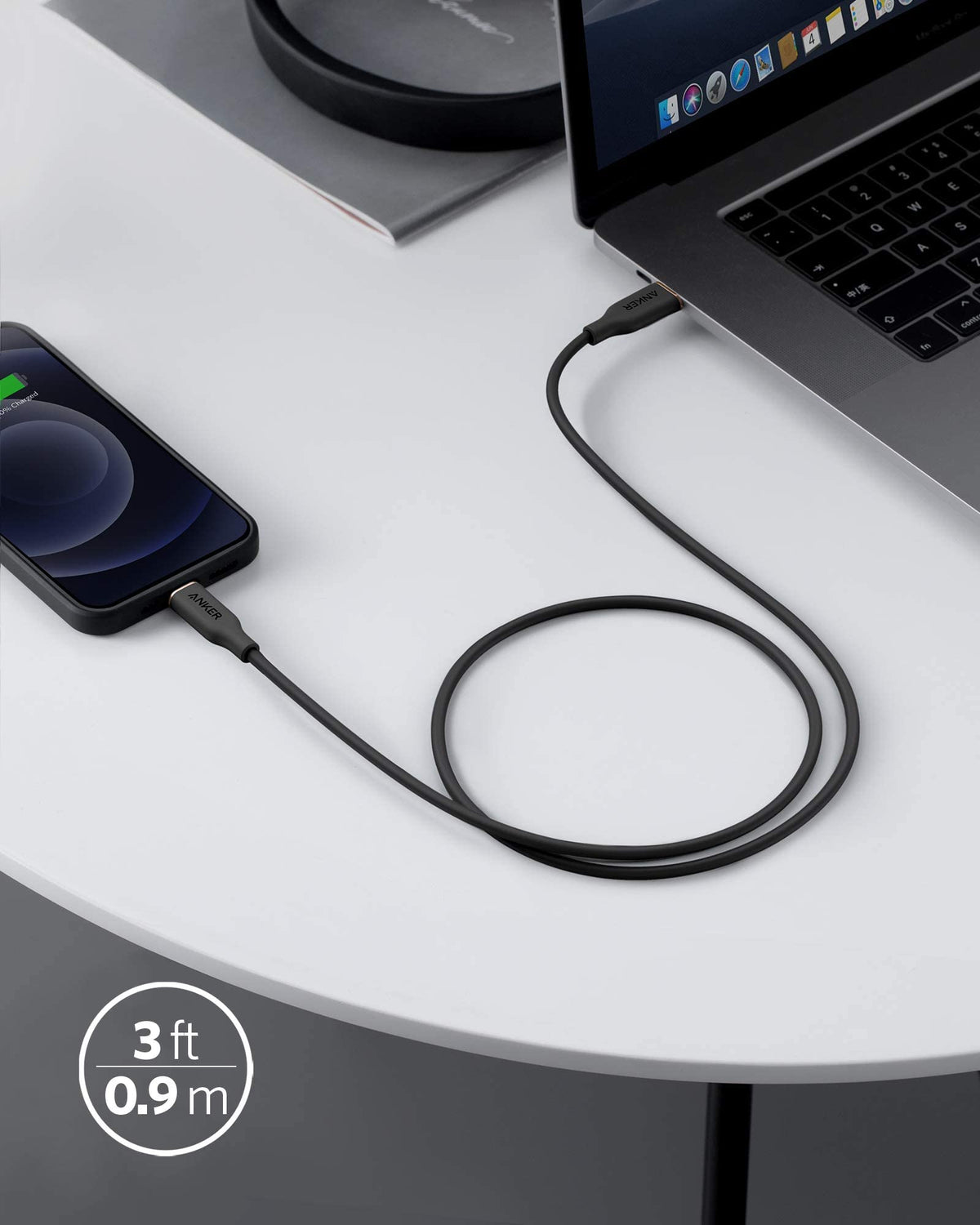 Cable Anker <b>641</b> USB-C a Lightning (Flow, silicona)
